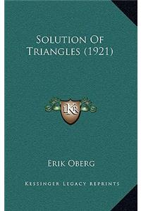 Solution of Triangles (1921)