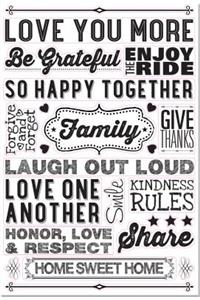 Family Rules Peel & Stick Wall Decal Set (25 Removable Vinyl Wall Decals)