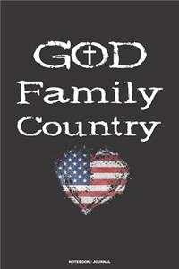 GOD FAMILY COUNTRY notebook journal