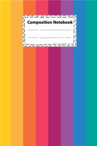 Composition notebook Vintage-Rainbow strips background for Writing Notes and To-Do List for Teachers Students Kids and Teens