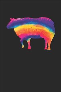 Tie Dye Sheep Notebook - Sheeps Gift - Vintage Sheep Lover Journal - Tie Dye Diary for Sheep Lovers Zookeepers Endangered Animal Activists
