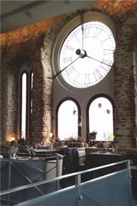 Interior of a Restaurant in Jelgava Latvia with Cool Clock Journal