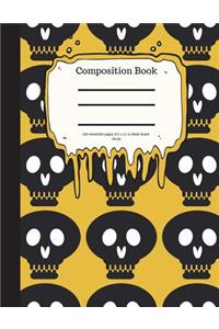 Composition Book 100 Sheet/200 Pages 8.5 X 11 In.-Wide Ruled- Skulls
