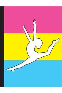 Gymnastics Pansexual Flag - Wide Ruled Lined Composition Book