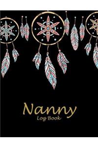 Nanny Log Book: Cute Black Book, 8.5