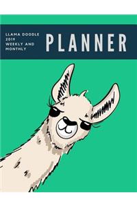 Llama Doodle 2019 Weekly and Monthly Planner