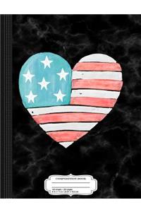 Patriotic I Love the USA Flag Composition Notebook