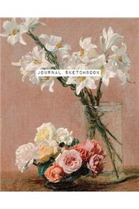 Journal Sketchbook, Roses and Lilies