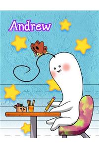 Andrew: Personalized Book with Child's Name, Primary Writing Tablet, 65 Sheets of Practice Paper, 1