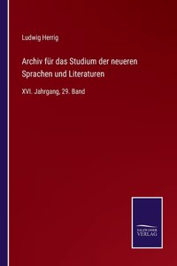 Archiv für das Studium der neueren Sprachen und Literaturen
