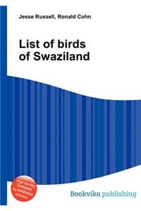 List of Birds of Swaziland