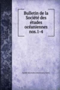 Bulletin de la Societe des etudes oceaniennes