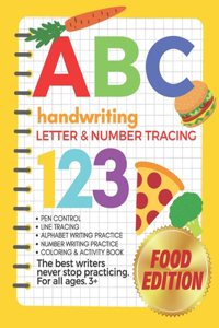 Big Book of Letter Tracing and Coloring - ABC & 123 Handwriting, Letter & Number Tracing Food Edition