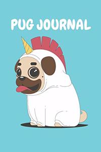 Cute Unicorn Pug Notebook/Journal for Adults/Children Animals Lovers