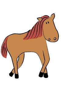 Horse Illustration School Composition Book Equine Cute Cartoon Horse
