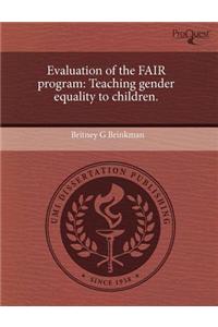 Evaluation of the Fair Program: Teaching Gender Equality to Children
