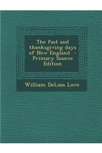 The Fast and Thanksgiving Days of New England