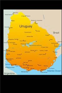Map of Uruguay Journal: 150 Page Lined Notebook/Diary