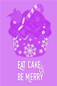 Christmas Journal - Eat Cake & Be Merry (Purple-White)