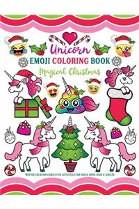 Unicorn Emoji Coloring Book Magical Christmas