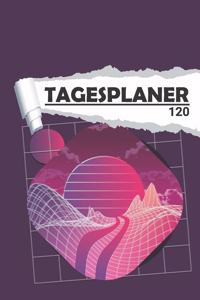 Tagesplaner mit abstrakter Neon Landschaft