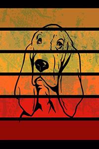 Basset Hound Retro Stripes Notebook