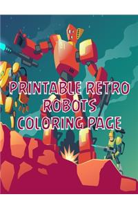 Printable Retro Robots Coloring Page