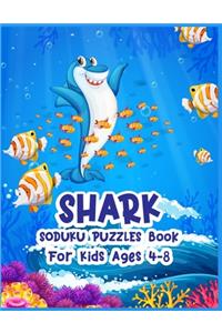 Shark Soduku Puzzles Book For Kids Ages 4-8