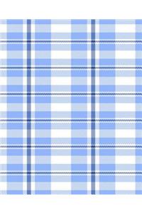Blue White Plaid Tartan School Composition Book To Write In Notes 130 Pages
