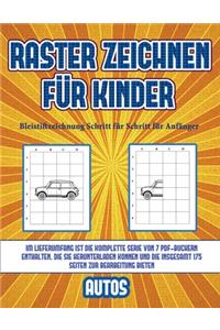 Bleistiftzeichnung Schritt für Schritt für Anfänger (Raster zeichnen für Kinder - Autos)