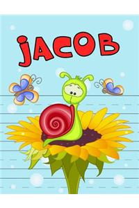 Jacob: Personalized Book with Child's Name, Primary Writing Tablet, 65 Sheets of Practice Paper, 1