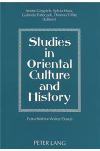 Studies in Oriental Culture and History