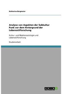 Analyse von Aspekten der Subkultur Punk vor dem Hintergrund der Lebensstilforschung