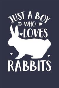 Just A Boy Who Loves Rabbits Notebook - Gift for Rabbit Lovers - Rabbit Journal
