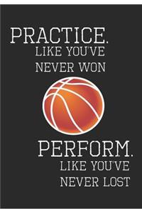 Practice Like You've Never Won Perform Like You've Never Lost