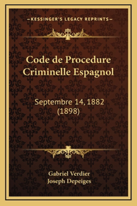Code de Procedure Criminelle Espagnol