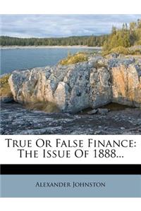 True or False Finance