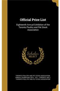 Official Prize List