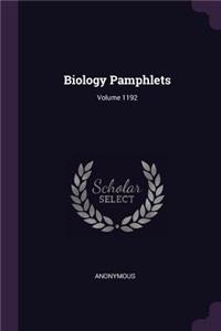 Biology Pamphlets; Volume 1192