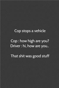 Cop stops a vehicle Cop