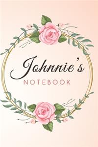 JOHNNIE'S Customized Floral Notebook / Journal 6x9 Ruled Lined 120 Pages School Degree Student Graduation university