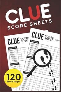 Clue Score Sheets