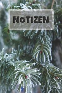 Notizbuch Winter Schnee Wald Tannebaum, liniert, 120 Seiten