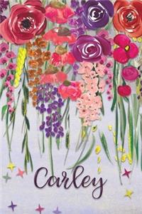 Carley: Personalized Lined Journal - Colorful Floral Waterfall (Customized Name Gifts)