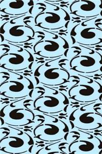 2019 Weekly Planner Damask Pattern Design Black Blue Swirls 134 Pages