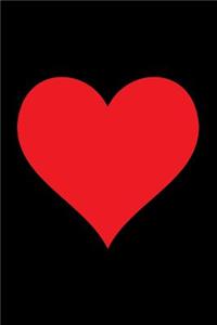 Blank Notebook - 100 Pages - Red Heart on Black