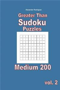 Greater Than Sudoku Puzzles - Medium 200 vol. 2