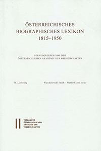 Osterreichisches Biographisches Lexikon 1815-1950 / Osterreichisches Biographisches Lexikon 1815-1950, 70. Lieferung
