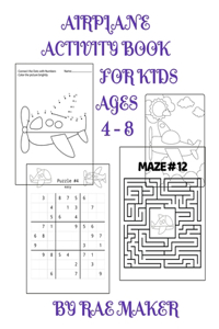 Airplane Activity Book for Kids Ages 4 - 8