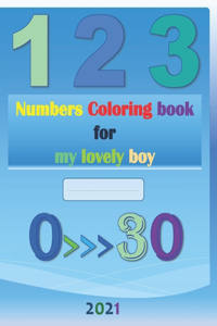 Numbers coloring book for my lovely boy: Simple and practical for boys 4 to 6 y, Numbers coloring book,63 pages,8.5*11, Gift